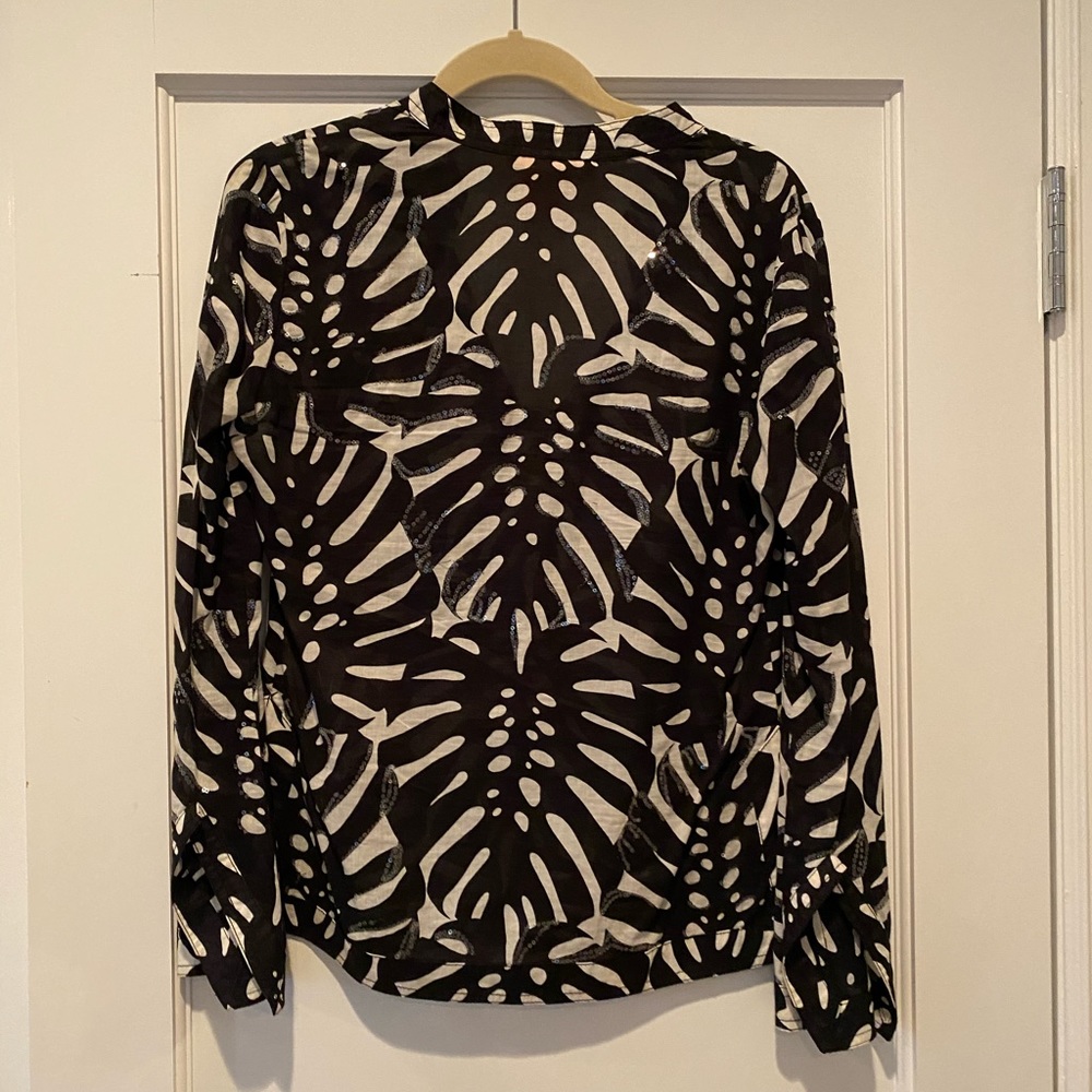 Tory Burch black and white blouse